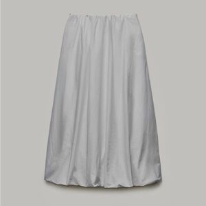 Zara Balloon Midi Skirt White New Without Tags